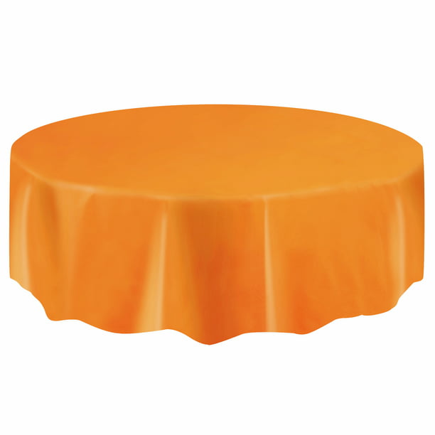 84" Orange Wedding Birthday Round Party Tableware Plastic Table Cover 